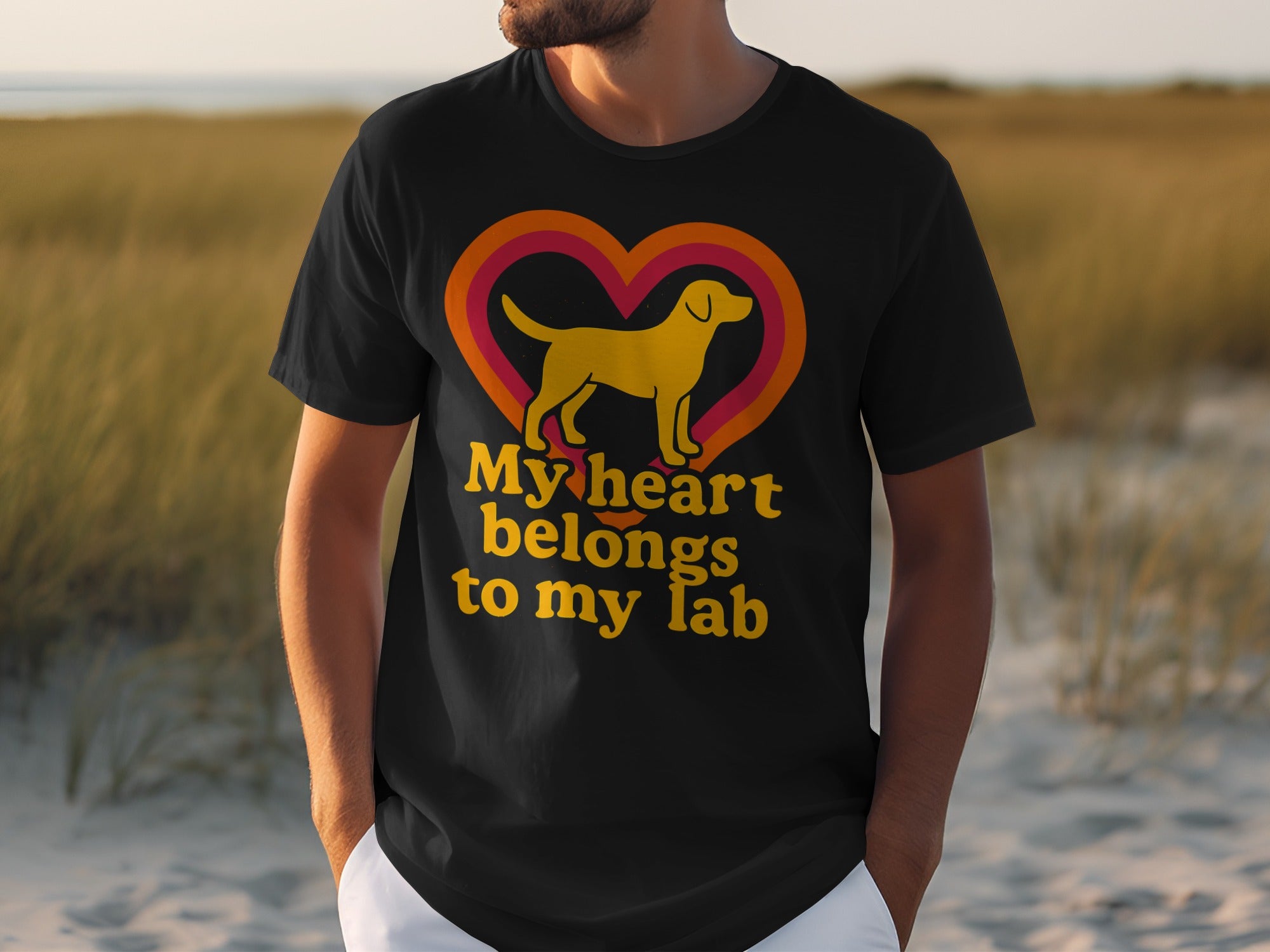 My heart belongs to my lab graphic t-shirt