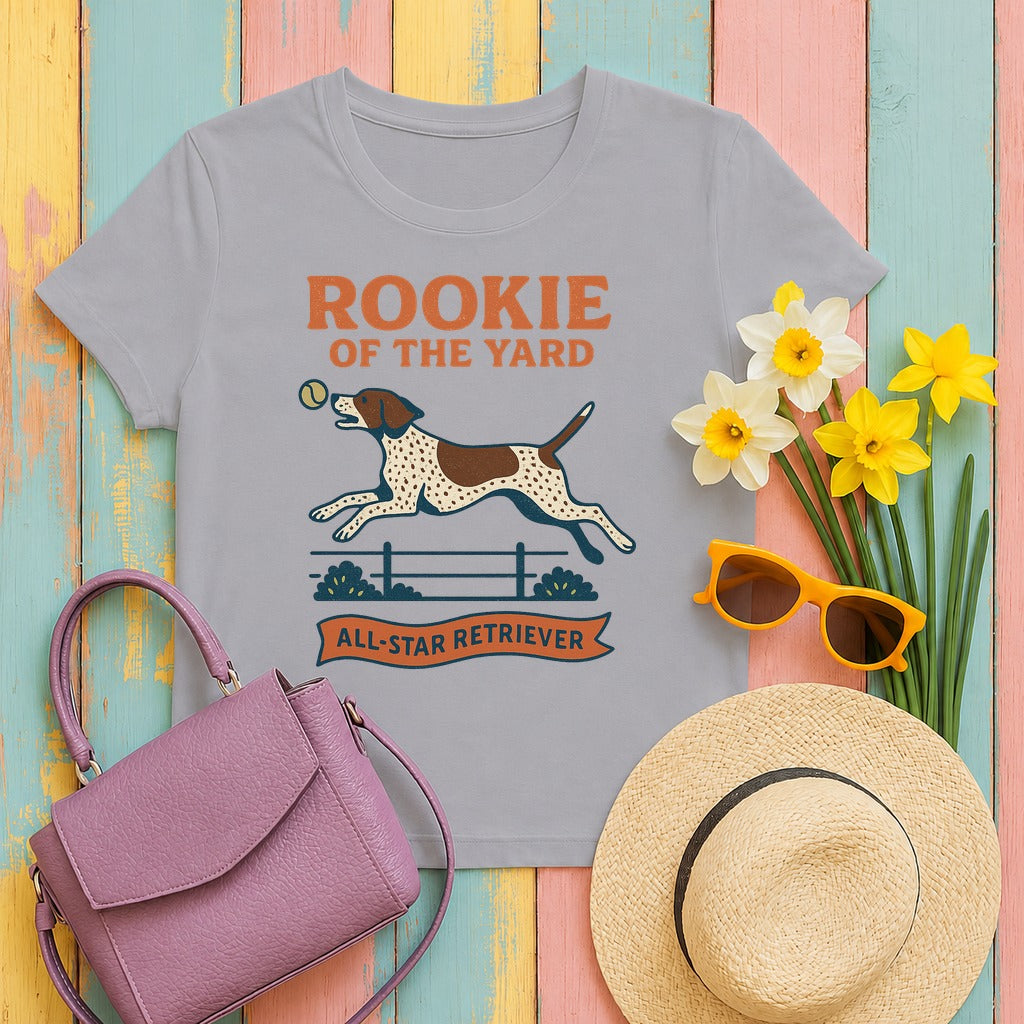 German Shorthaired Pointer Rookie of the Yard T-shirt in Athletic Heather