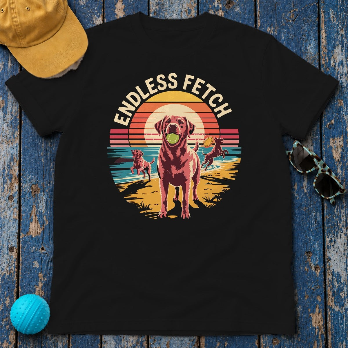Endless Fetch Dog Lovers Labrador T-Shirt in Black