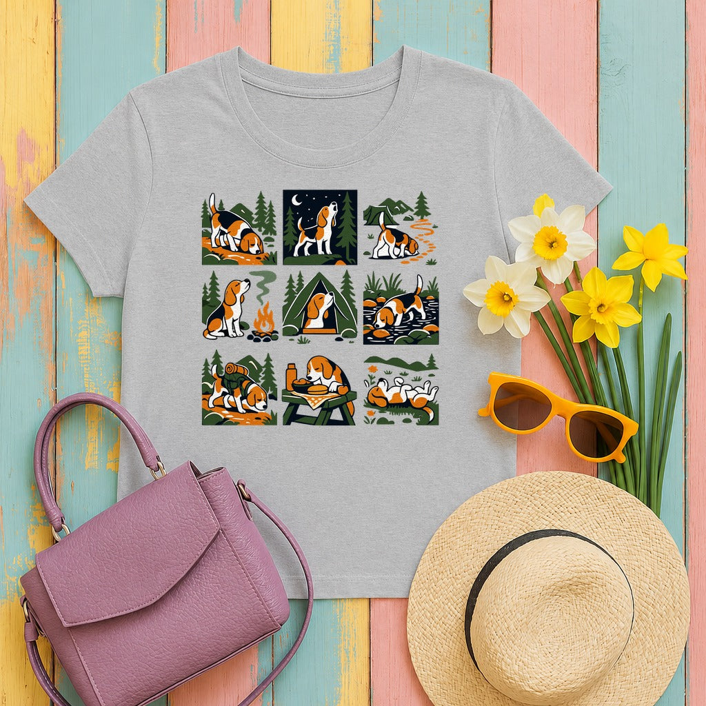 Beagle & Camp Life T-Shirt in Sport Grey