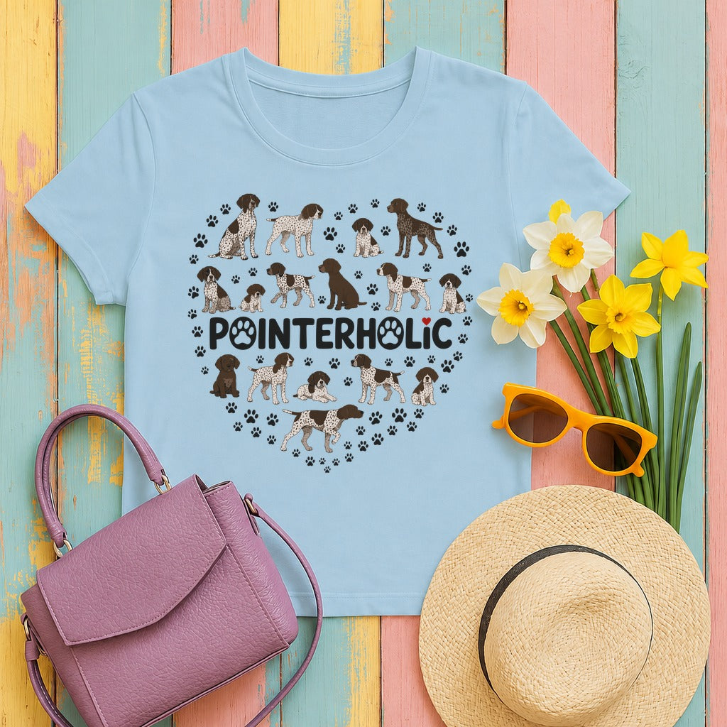 The Pointerholic GSP Heart T-Shirt in Light Blue