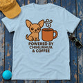 The Daily Fuel Chihuahua & Coffee T-Shirt in Light Blue