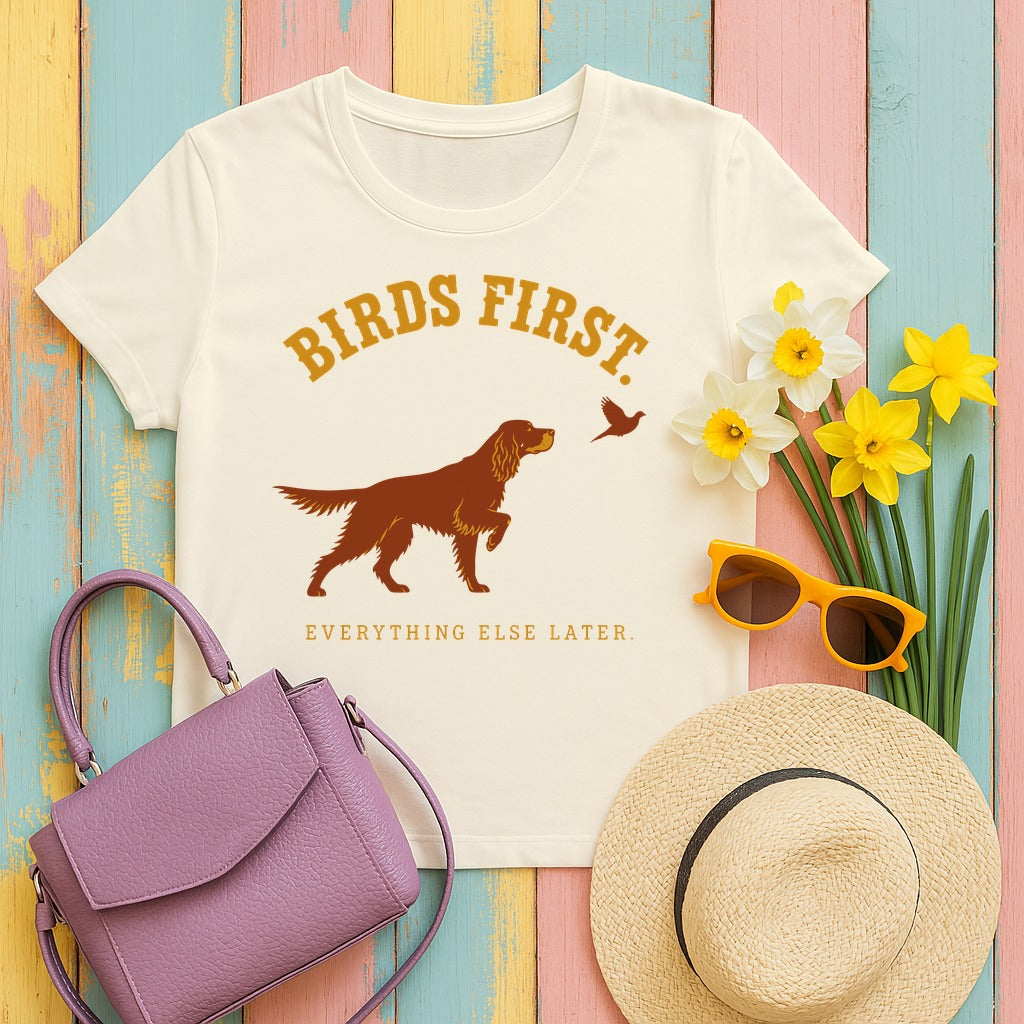 The Birds First. Gordon Setter T-Shirt in Natural