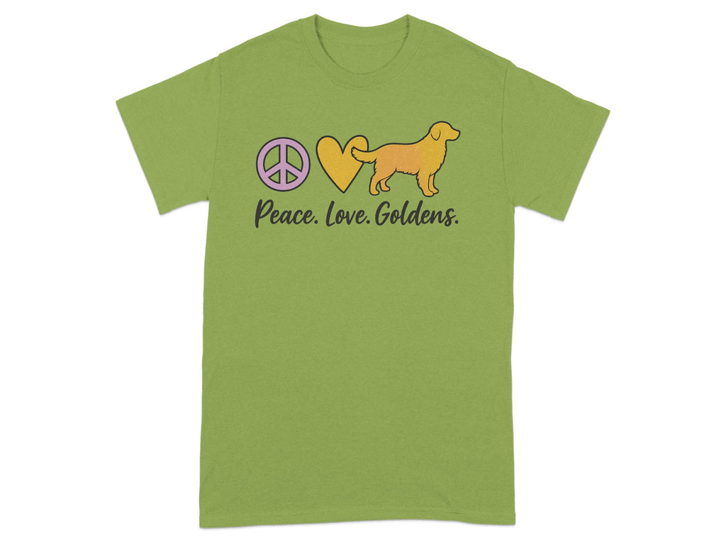 Peace Love Goldens Graphic Print T-shirt for Dog Lovers