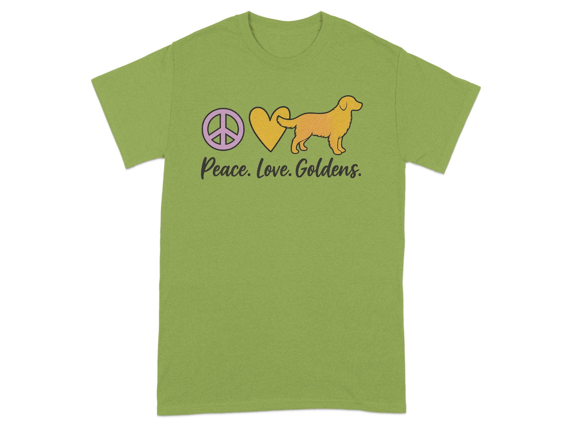Peace Love Goldens Graphic Print T-shirt for Dog Lovers