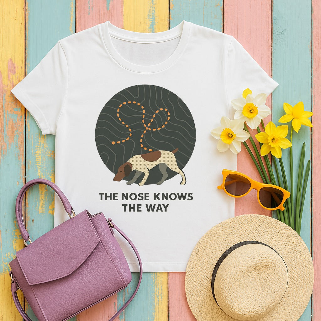 German Shorthaired Pointer The Nose Knows T-shirt in White