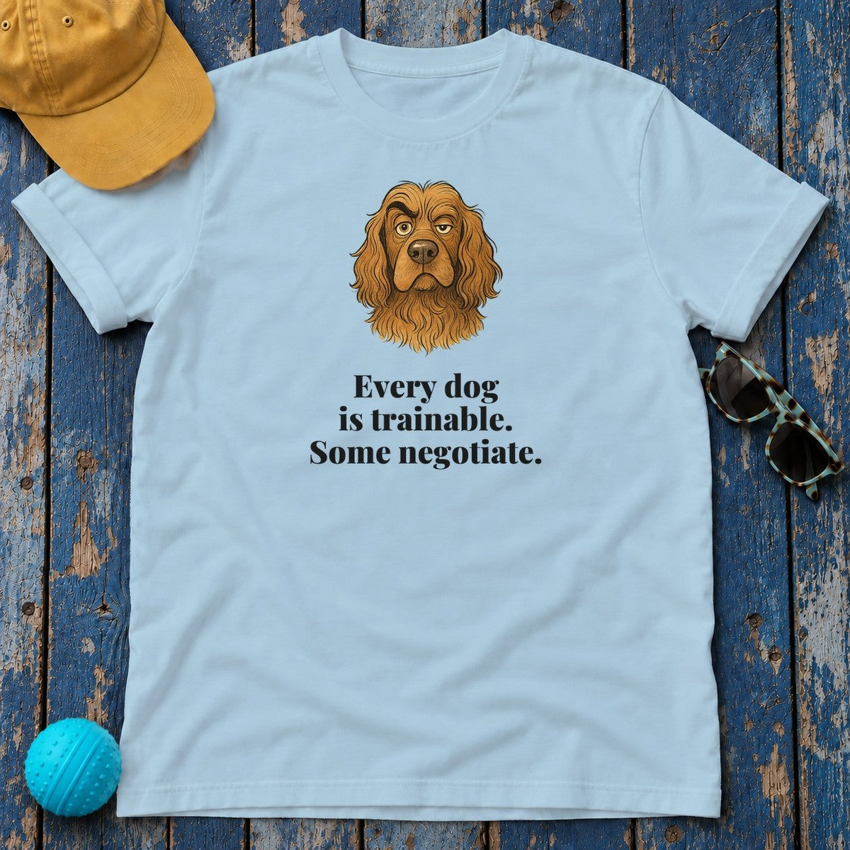 Sussex Spaniel Some Negotiate Tee in Light Blue