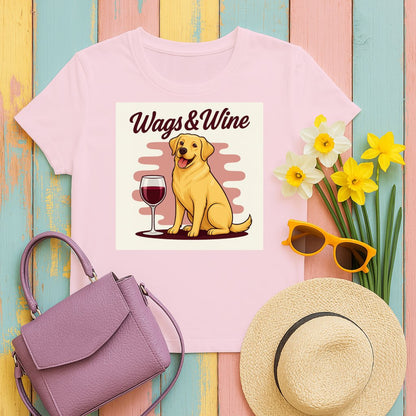 Wags and Wine Cute Dog with Glass of Wine Graphic product