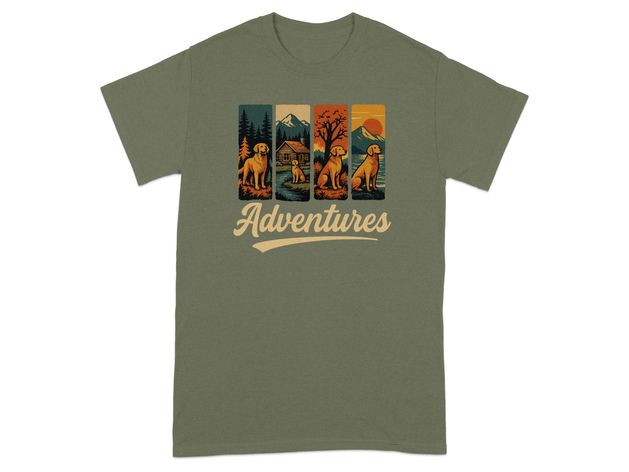Adventures Graphic Landscape with Dog Design Shirt