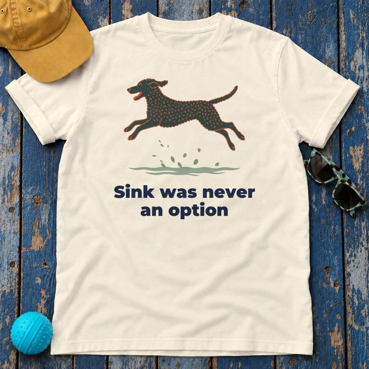 Curly-Coated Retriever Sink Was Never An Option Tee in Natural