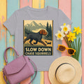 Wirehaired Pointing Griffon Slow Down Chase Squirrels T-shirt in Athletic Heather