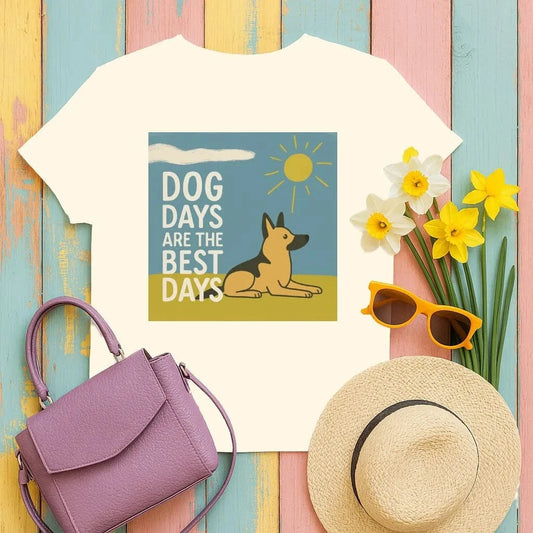 Dog Days Are The Best Days German Shepherd T-Shirt Natural T-shirt