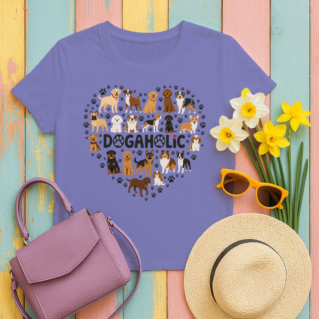 Dogaholic T-Shirt in Violet