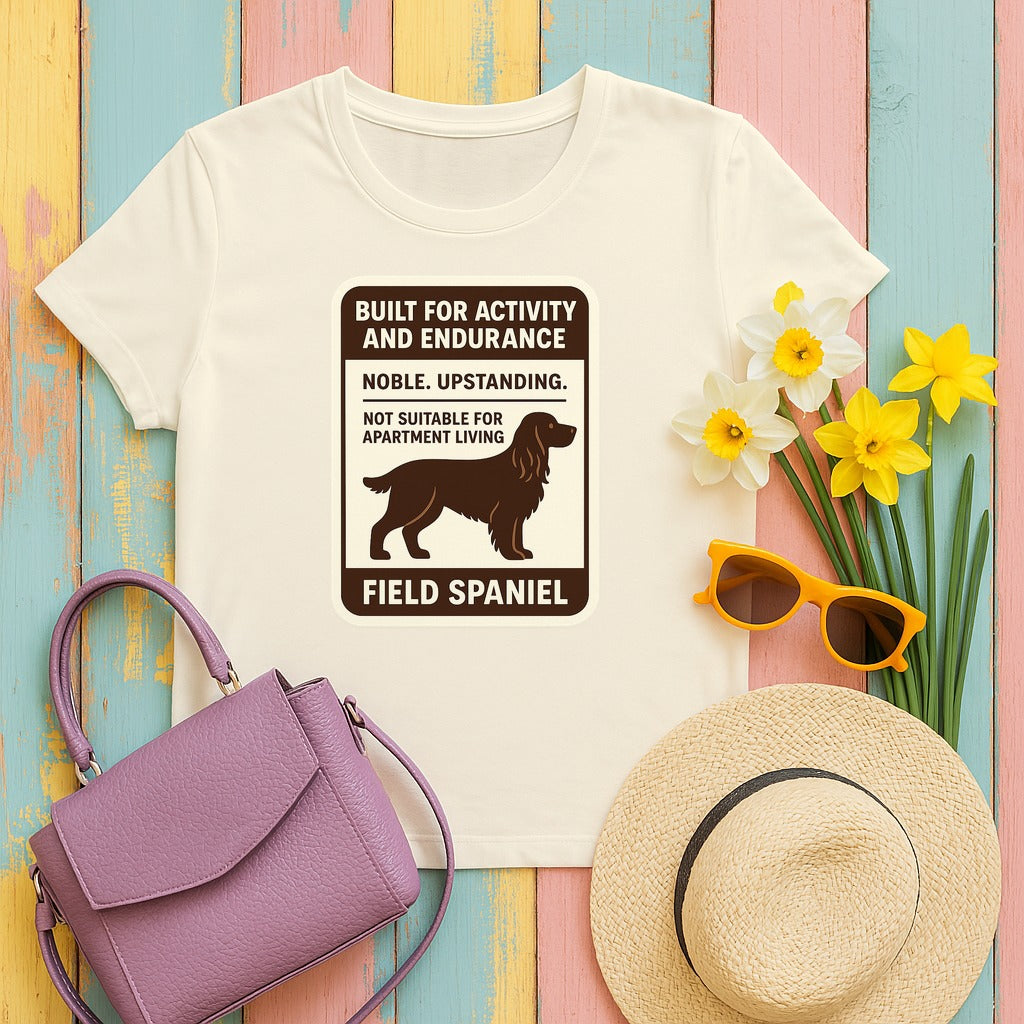 Field Spaniel Built For Activity And Endurance Tee in Natural