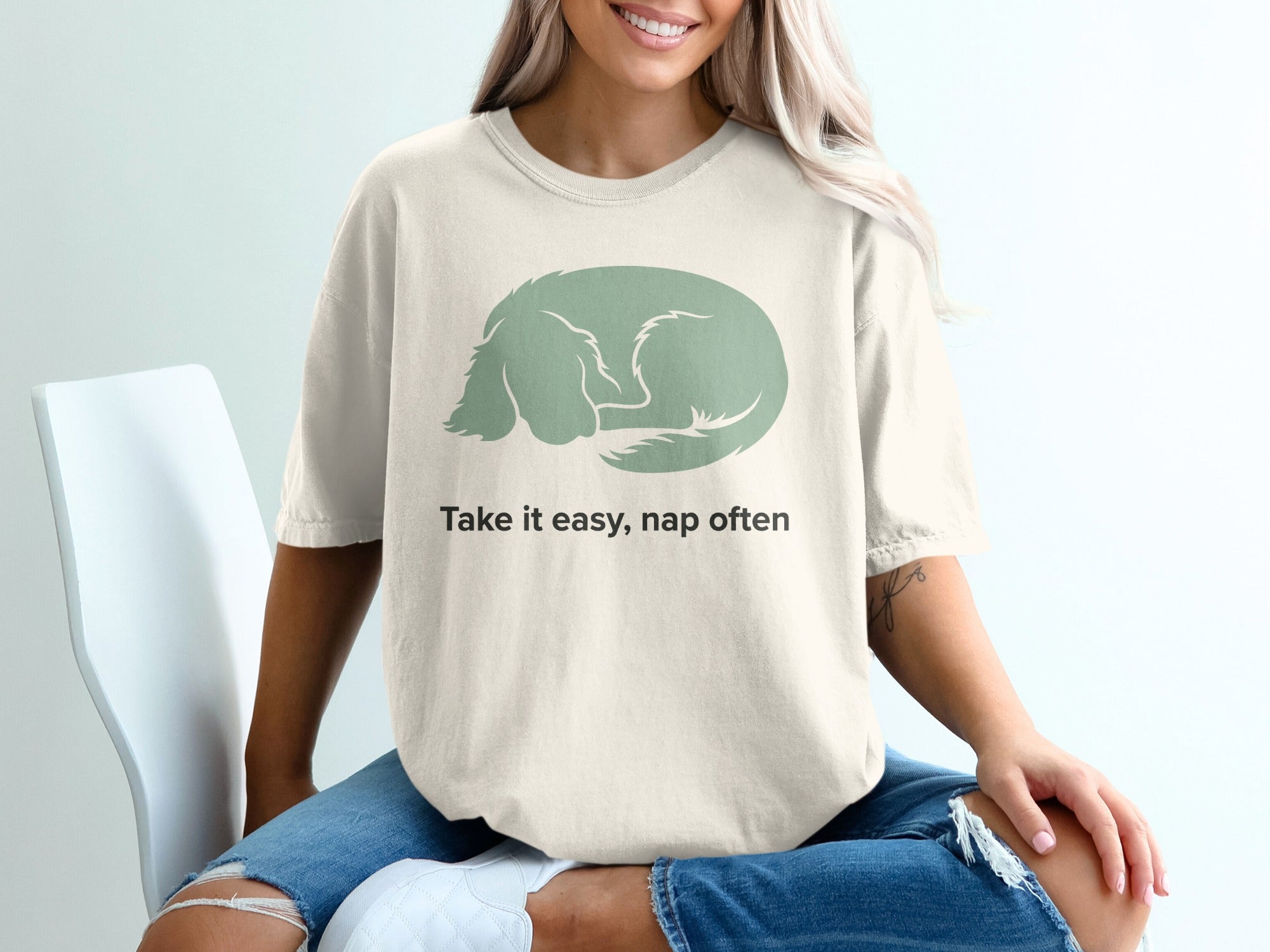 Take it easy nap often with cute animal design shirt