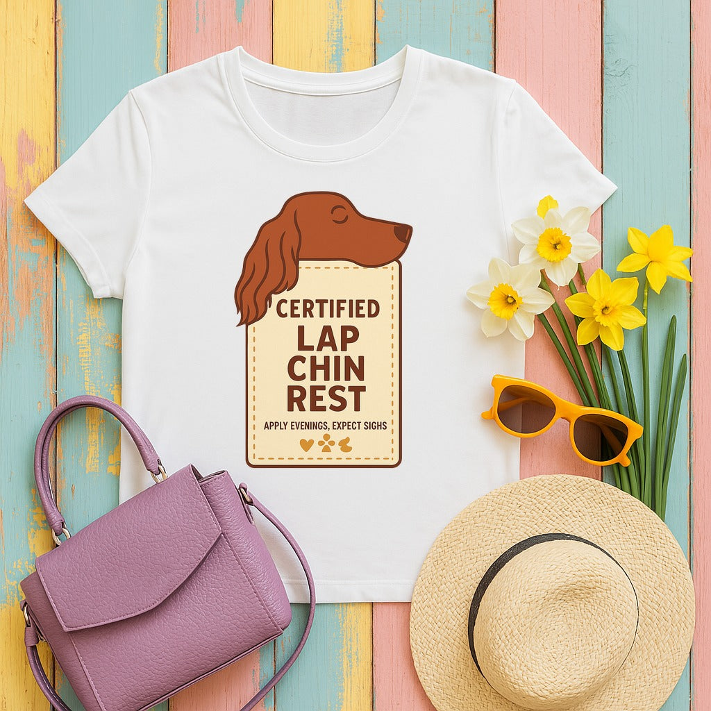 Irish Setter Certified Lap Chin Rest T-shirt in White