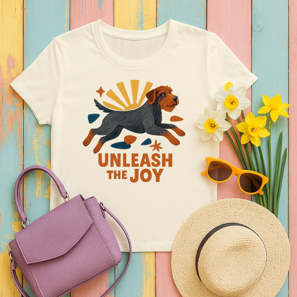 Wirehaired Pointing Griffon Unleash the Joy T-shirt in Natural