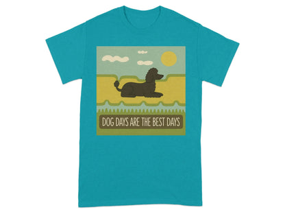 Dog Days Are the Best Days Poodle T-Shirt Tropical Blue T-shirt