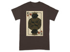 King of Hearts playing card with a black labrador wearing a crown and ornate robe.