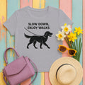 Flat-Coat Slow Down Enjoy Walks Tee in Athletic Heather