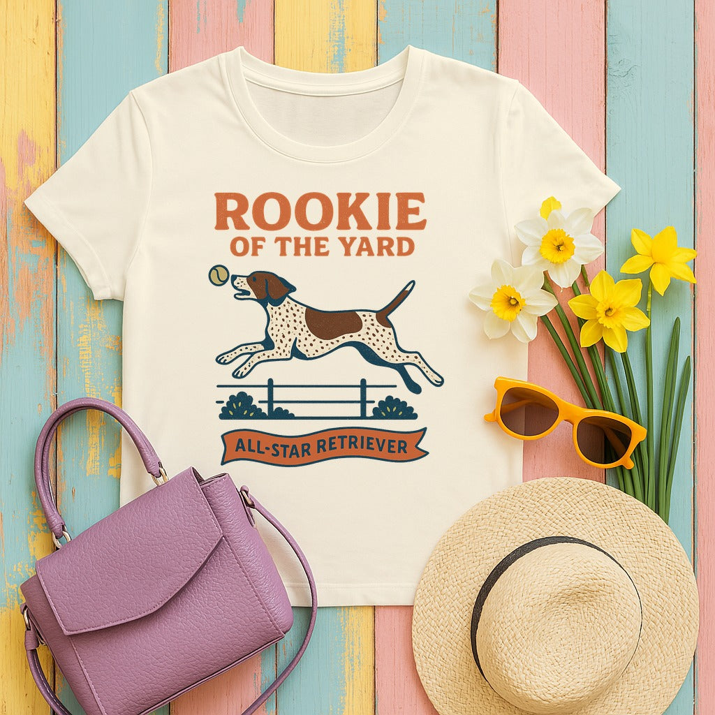German Shorthaired Pointer Rookie of the Yard T-shirt in Natural