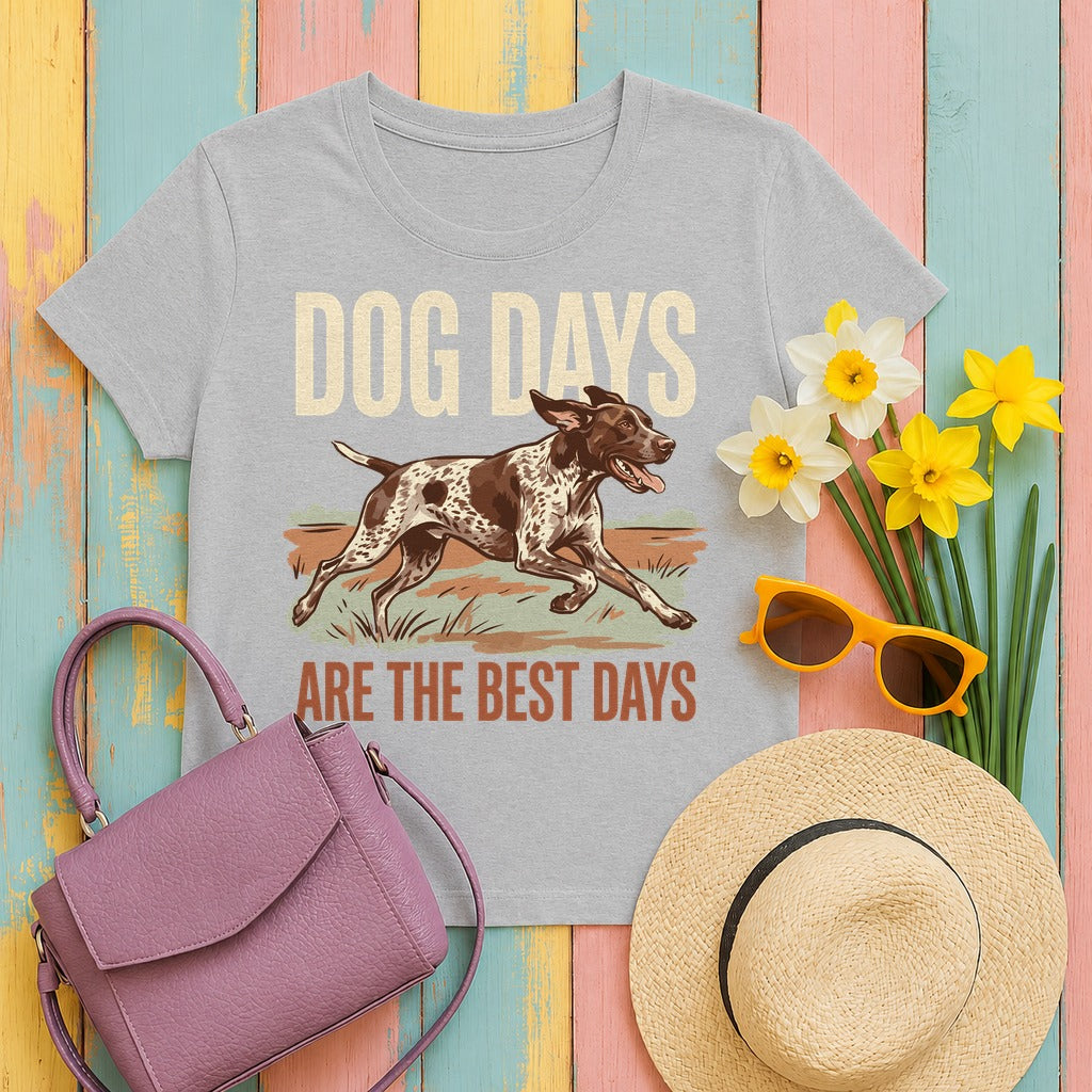 Dog Days Are The Best Days GSP T-shirt in Sport Grey