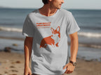Light grey t-shirt with orange corgi graphic and text "Emotionally Monitoring The Household".