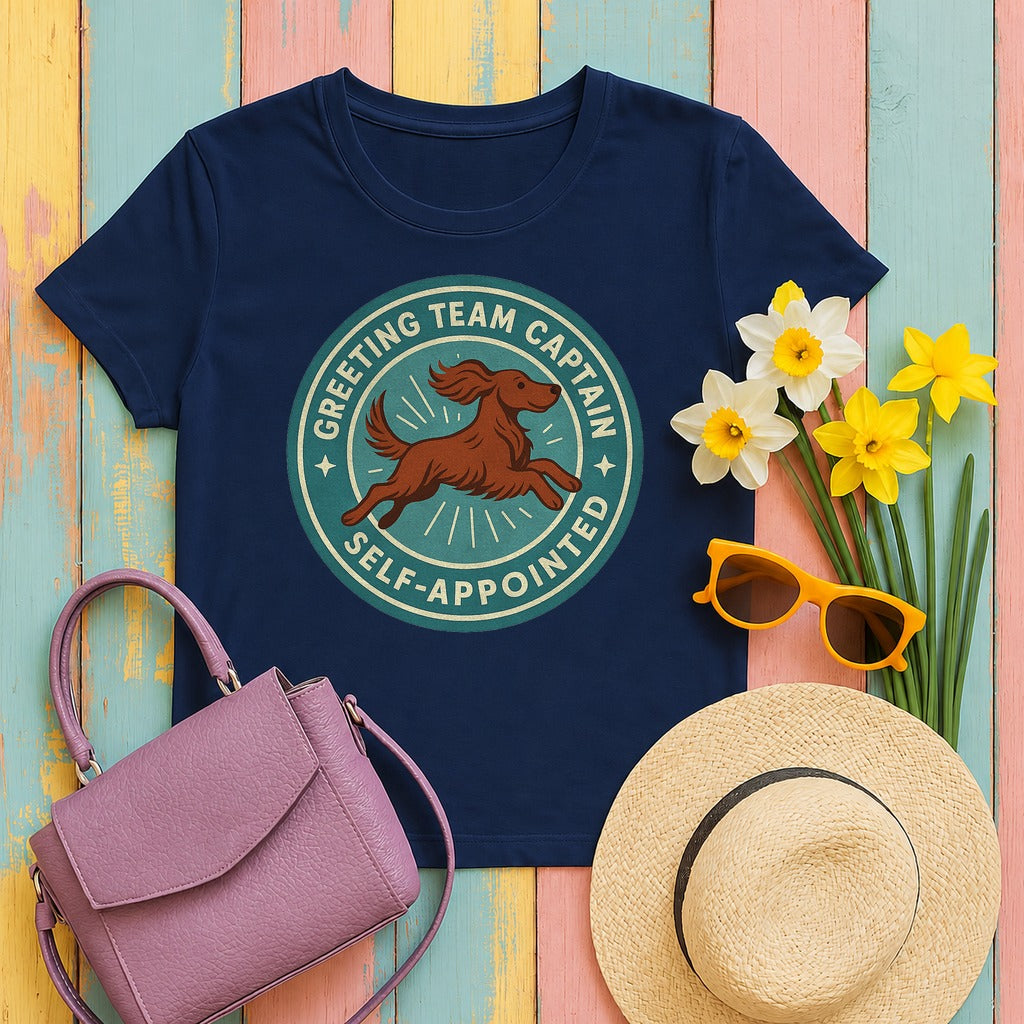 Irish Setter Greeting Team Captain T-shirt in Navy