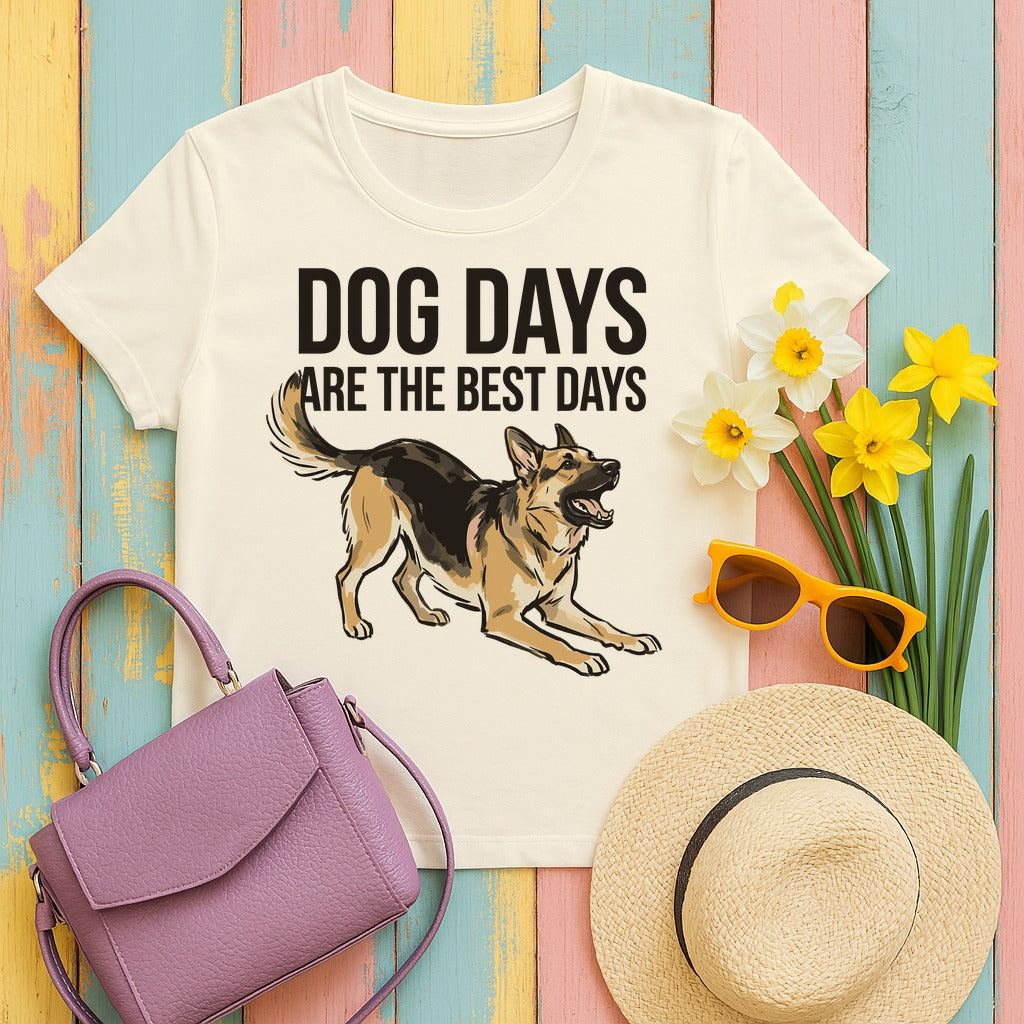 Dog Days German Shepherd T-Shirt in Natural