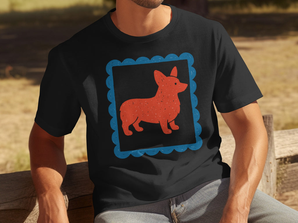 Corgi Design Graphic Tee with Unique Art Print