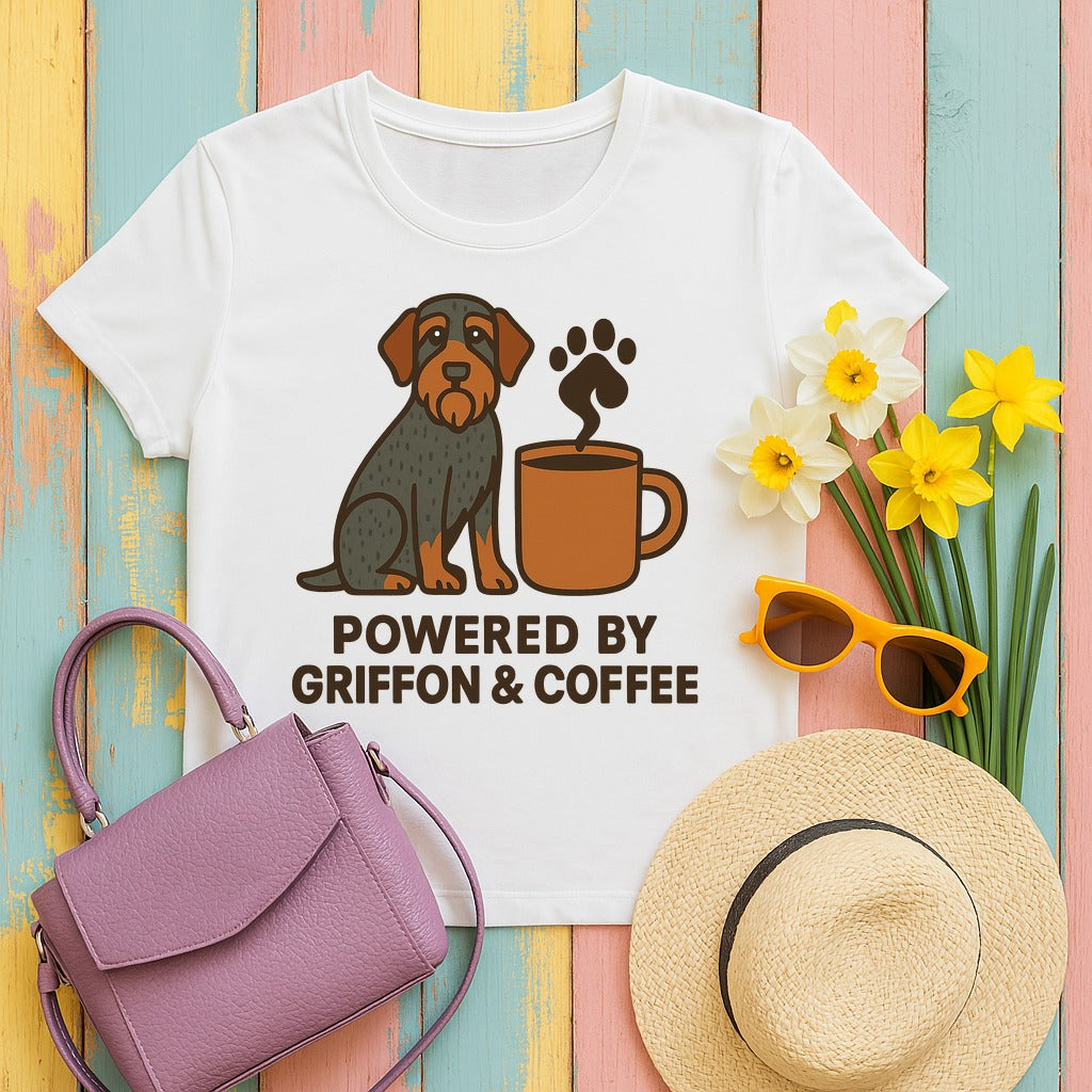 Powered by Griffon & Coffee T-shirt in White