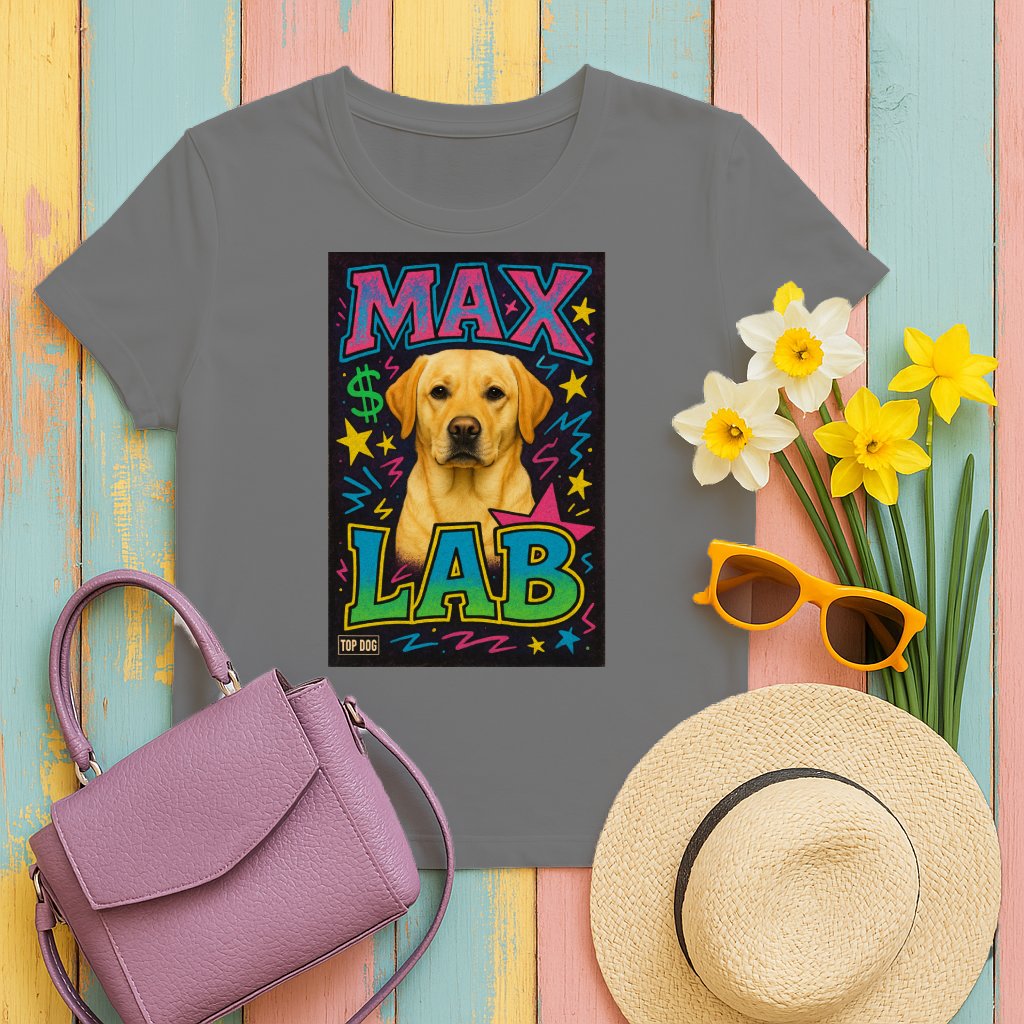 Max Lab Graphic Dog Design Grey T-Shirt product type