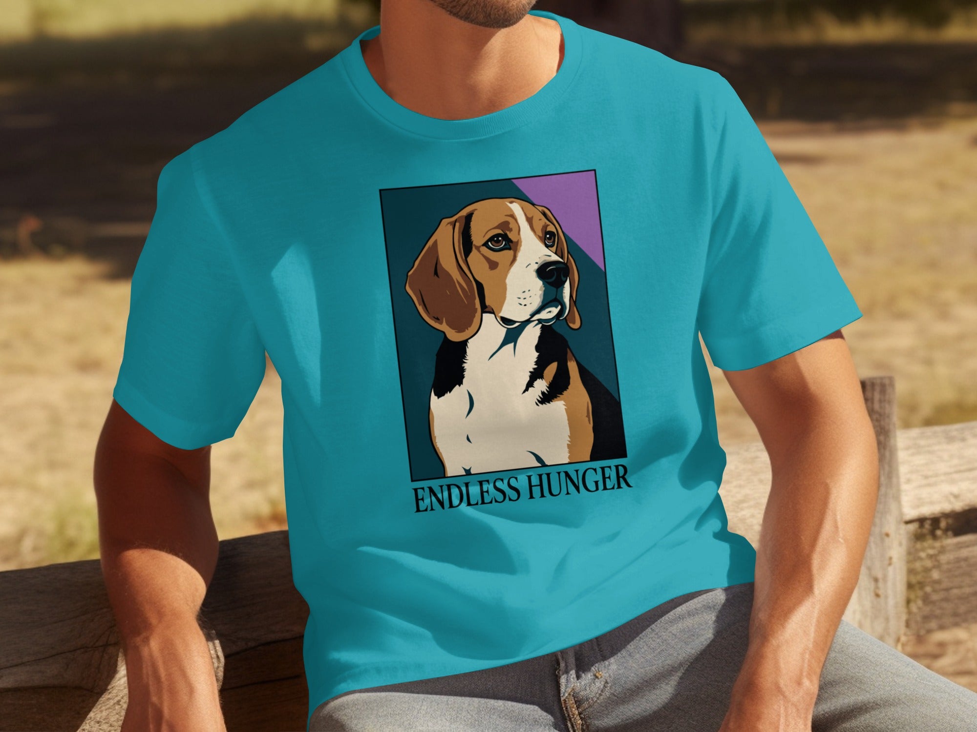 Endless Hunger Graphic Teal Tee Shirt for Dog Lovers