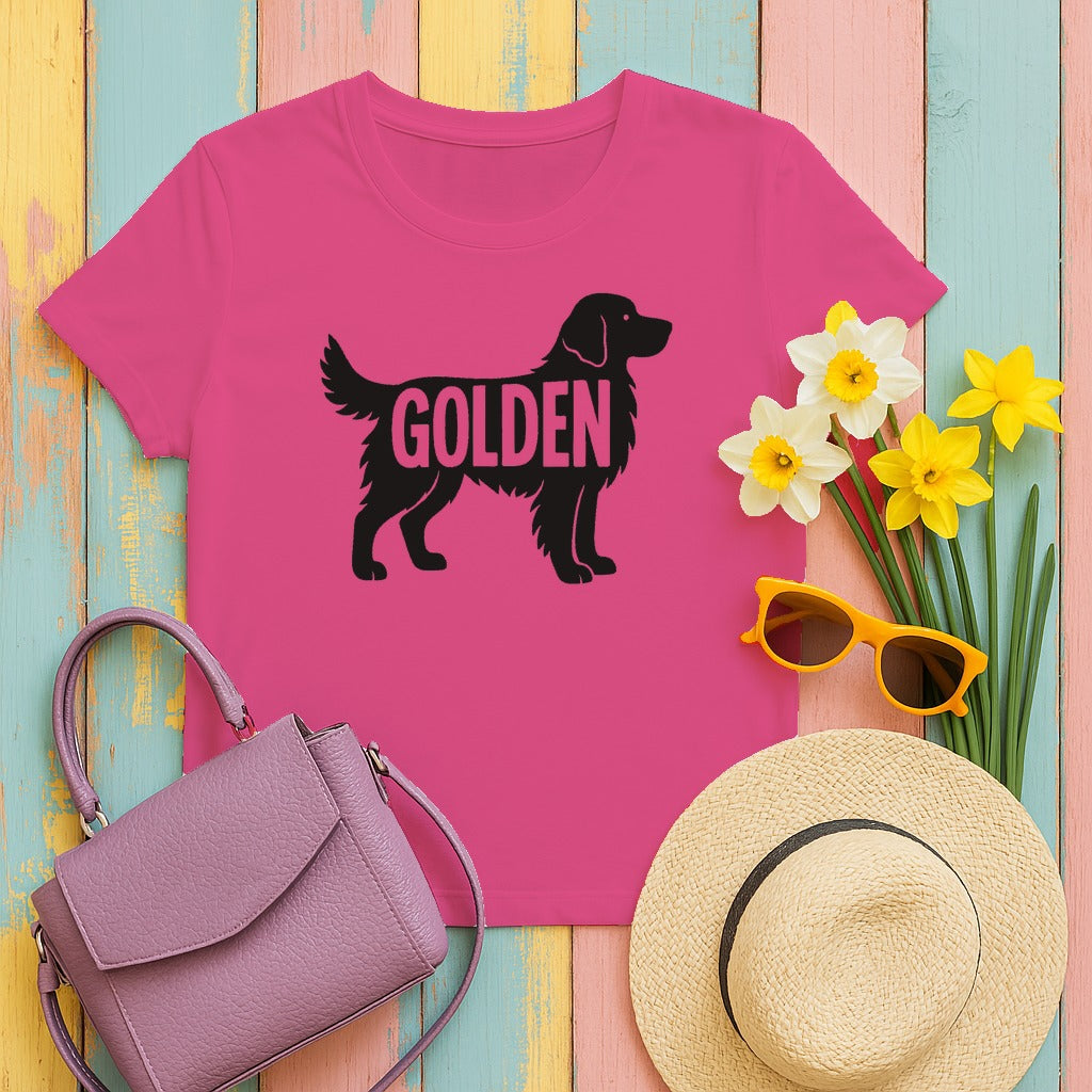 The Golden Silhouette Graphic T-Shirt in Heliconia