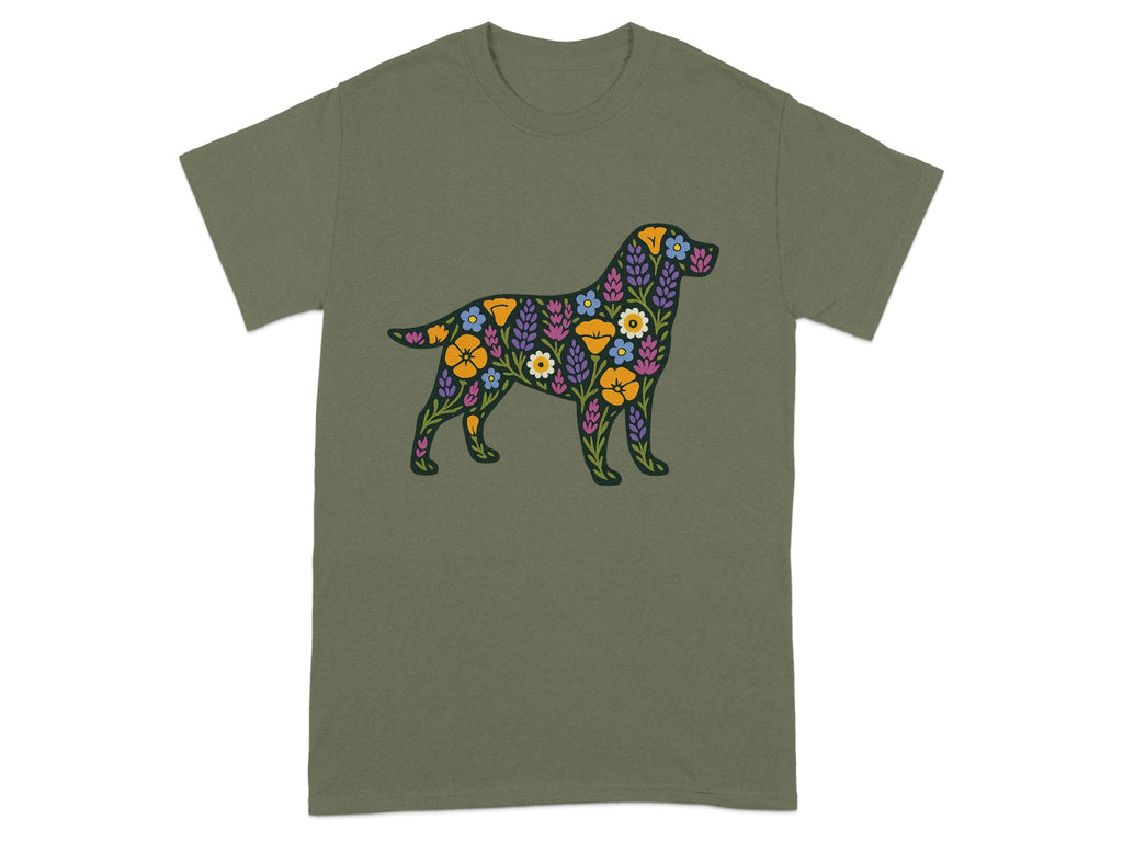 Colorful Floral Dog Print Graphic Tee product type