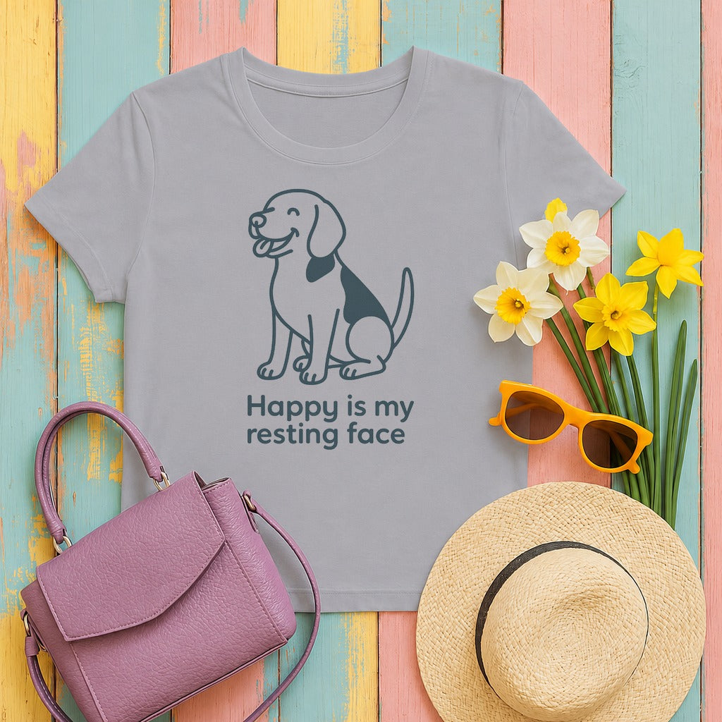 beagle happy-resting tee flat lay hero v8