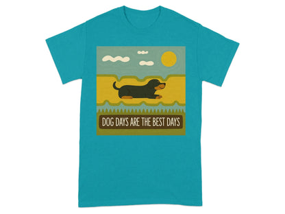 Dog Days Are The Best Days Gordon Setter T-Shirt Tropical Blue T-shirt