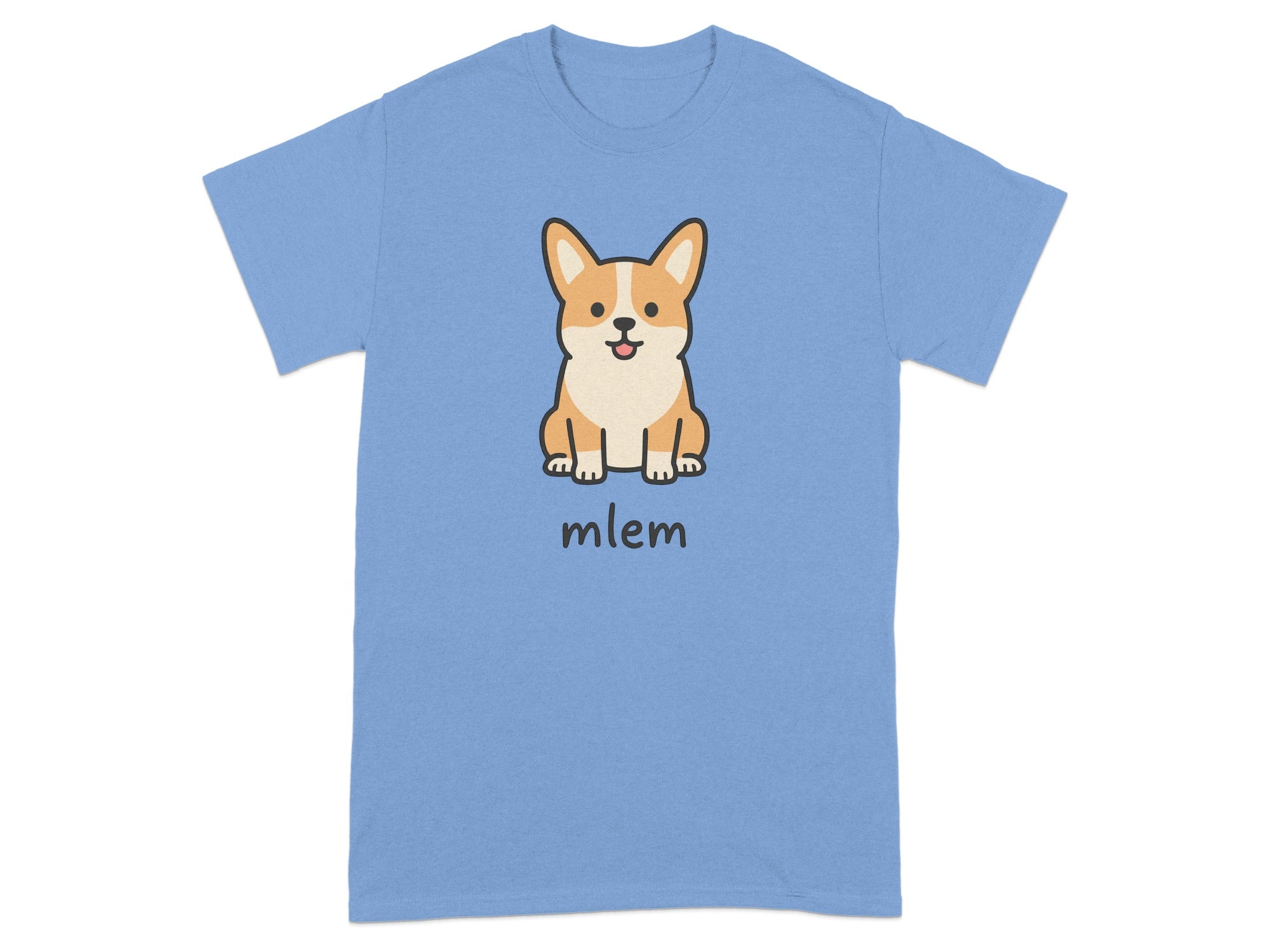 Cute Corgi Mlem Design Funny Animal Themed T-Shirt Product
