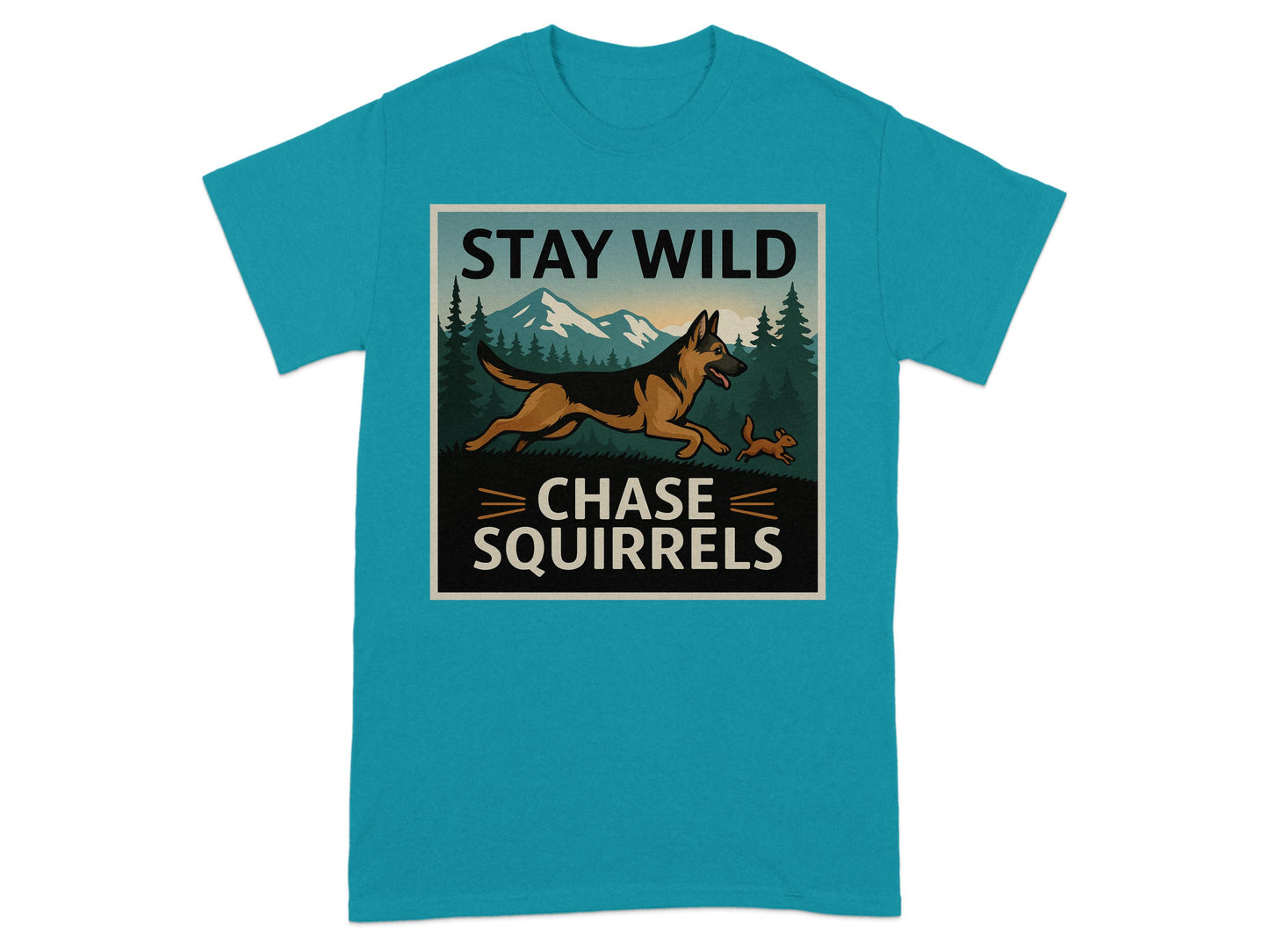 Stay wild chase squirrels graphic tee product
