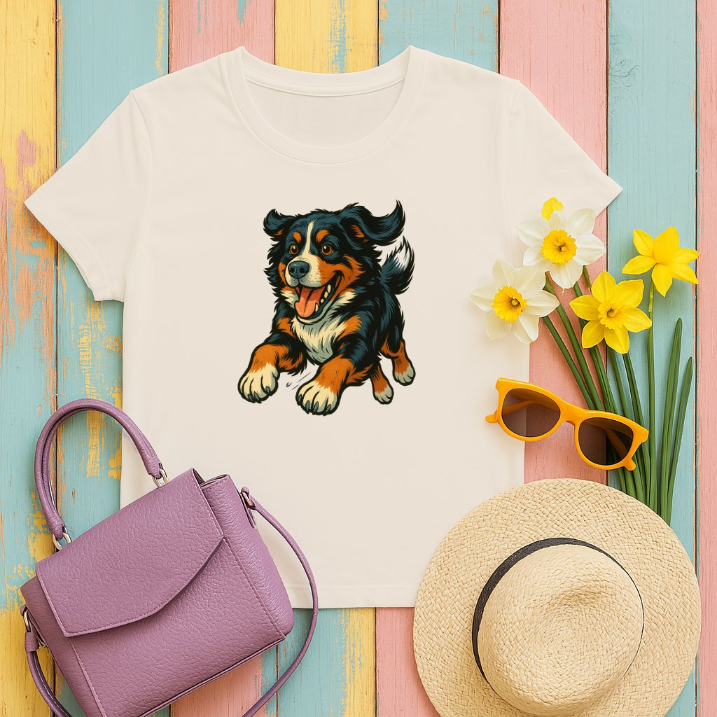 Happy Dog Printed Women's Round Neck T-Shirt product type