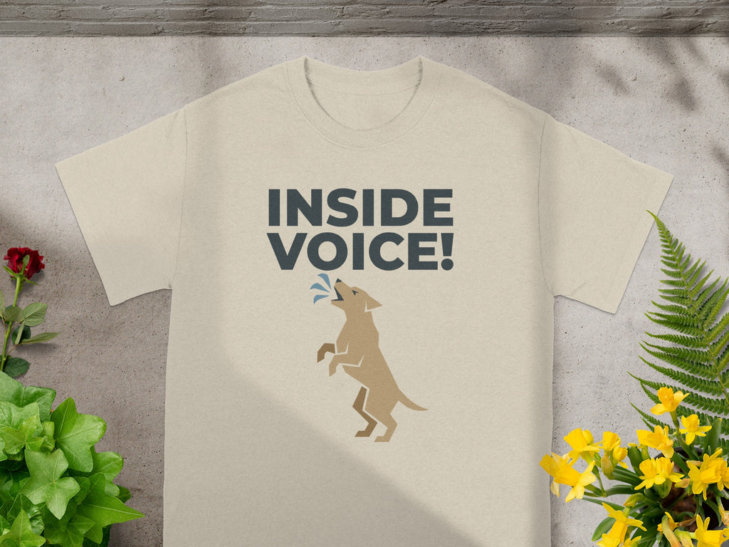 Inside Voice Dog Graphic T-Shirt Fun Casual Wear