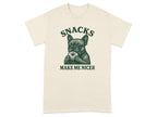 Snacks Make Me Nicer Funny Dog Illustration Shirt
