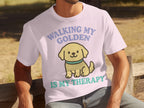 Walking My Golden Is My Therapy Graphic T-shirt
