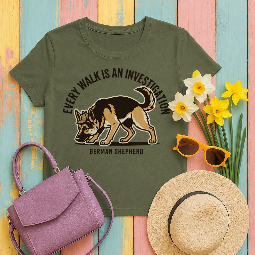 Investigator German Shepherd T-Shirt in Military Green