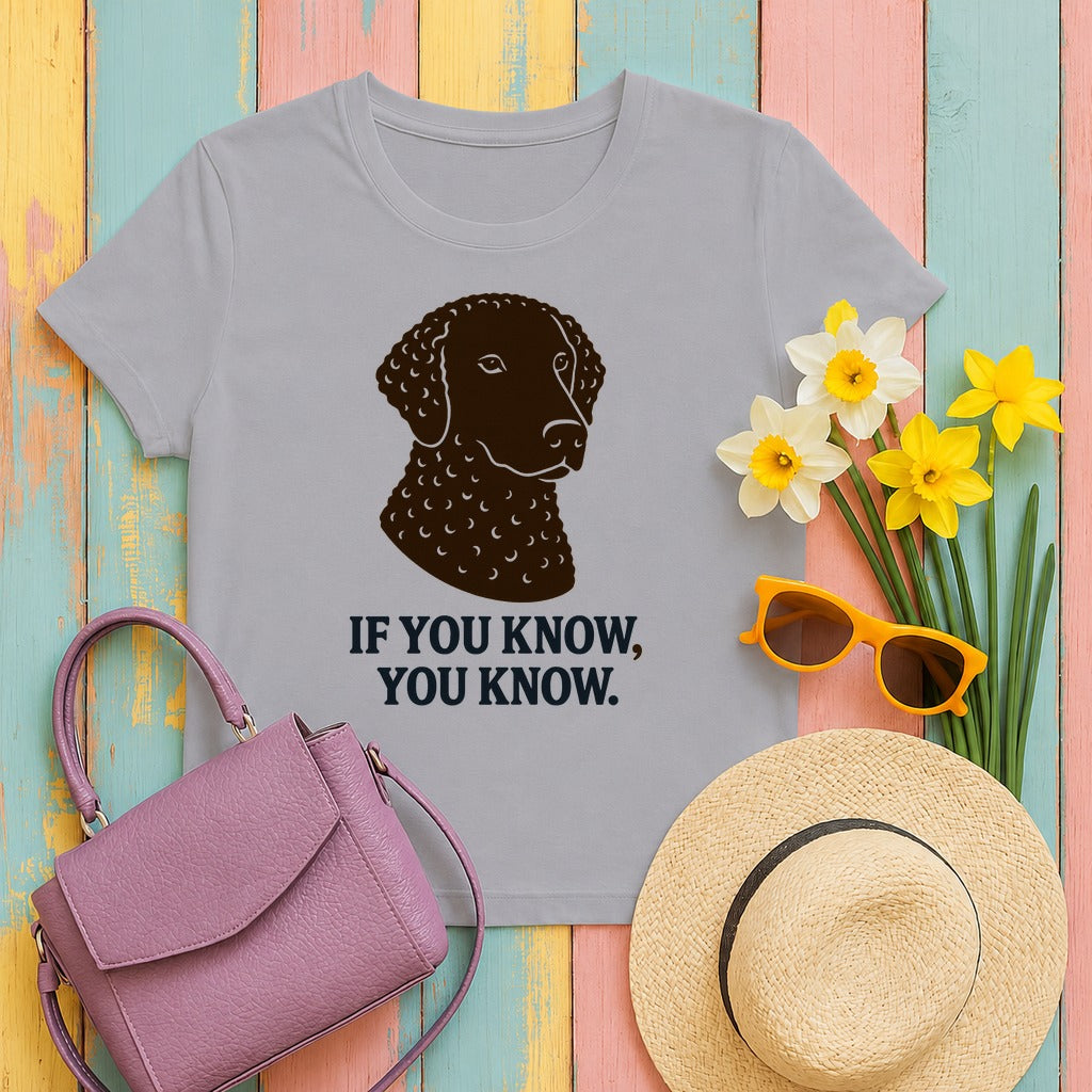 Curly-Coated Retriever If You Know You Know Tee in Athletic Heather