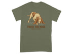 Bracco Italiano dog illustration with text "TRUST THE NOSE" on a green t-shirt.