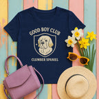 clumber spaniel good-boy-club tee flat lay hero
