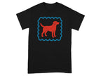 Red Dog Graphic Black T-Shirt Cool Canine Design
