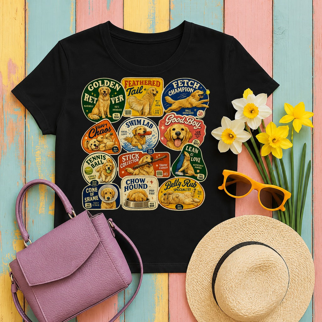 Golden Retriever Life T-Shirt in Black