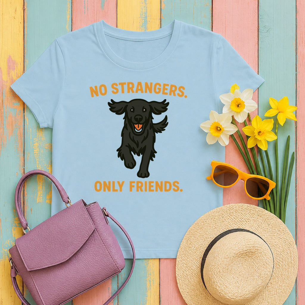 Flat-Coat No Strangers Only Friends Tee in Light Blue
